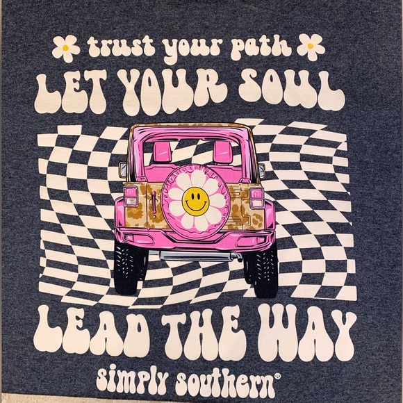 Simply Southern Ladies Tee Gray and Pink Size Medium - Picture 5 of 14